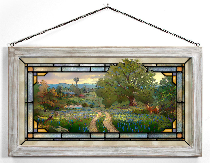23" Country Living Framed Glass Art