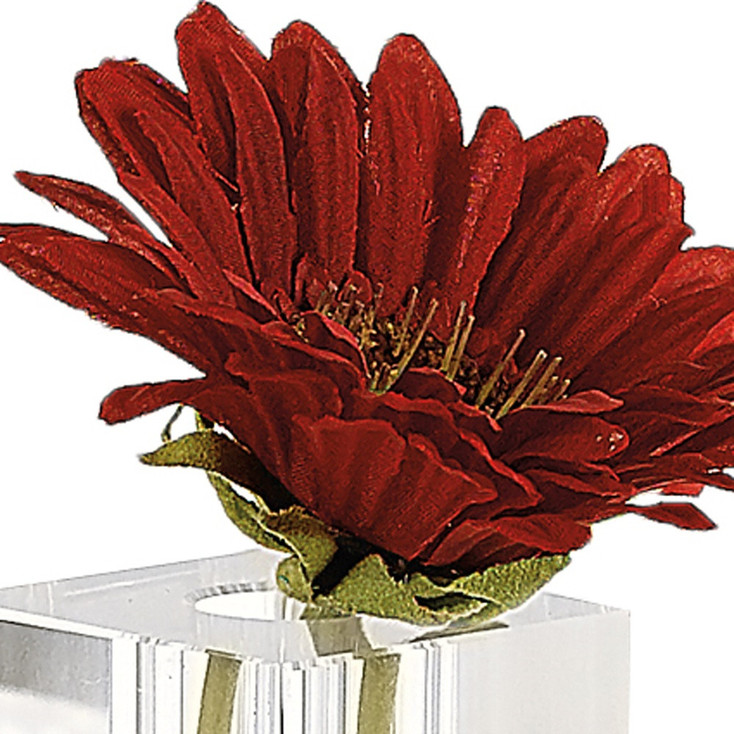 7" Hand Crafted Crystal Square Optical Bud Vase