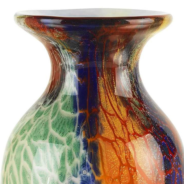 11" Multicolor Art Glass Vase