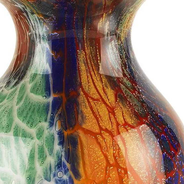 11" Multicolor Art Glass Vase