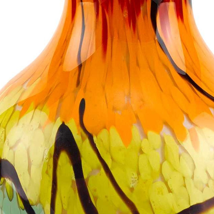 10.5" Mouth Blown Art Glass Urn Shape Decorative Vase
