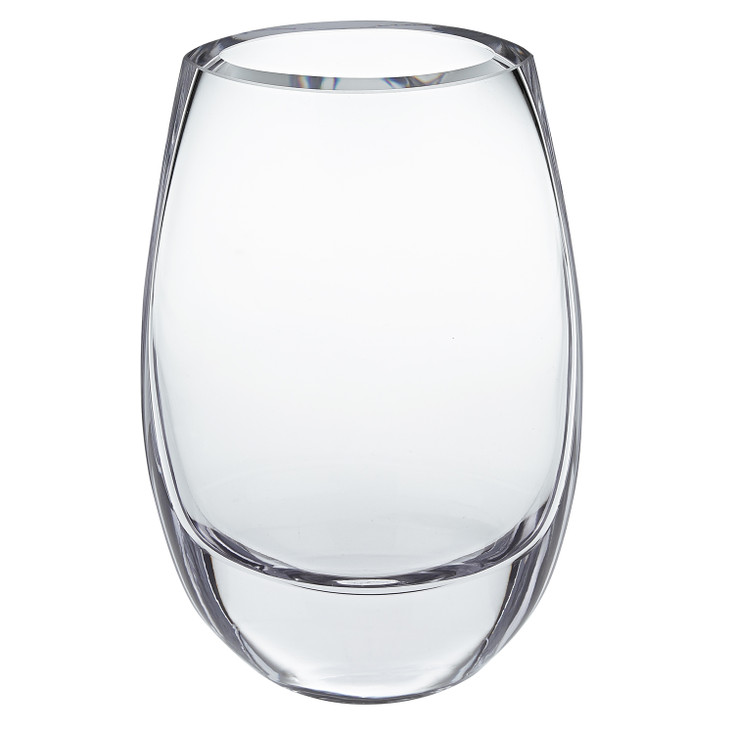 8" Mouth Blown Polish Oval Thick Walled Vase