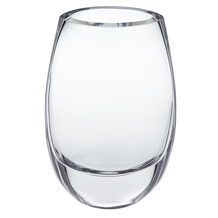 8" Mouth Blown Polish Oval Thick Walled Vase
