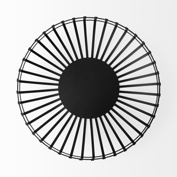 Set of Two Black Metal Wire Decorative Bowls