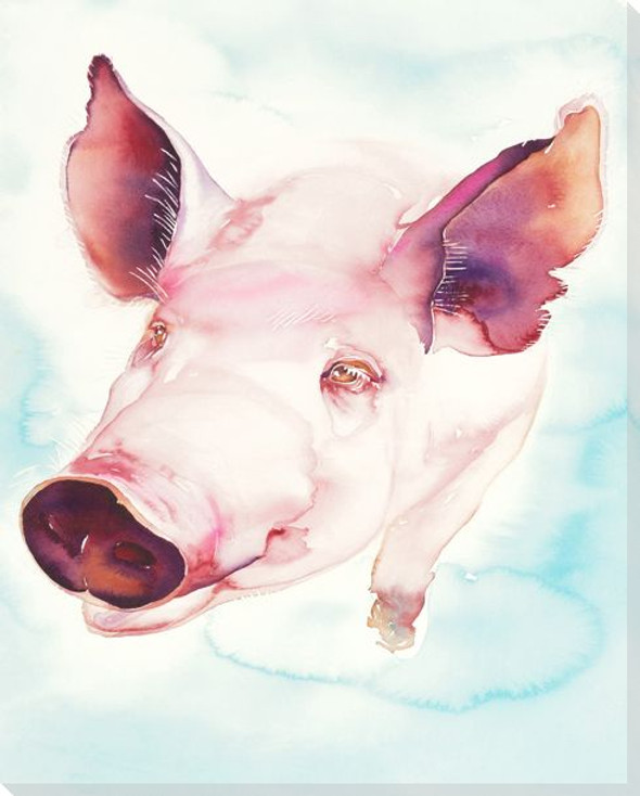 Pigs Fly Wrapped Canvas Giclee Print Wall Art