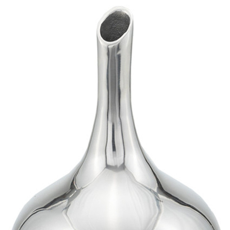 13" Silver Bud Aluminum Table Vase