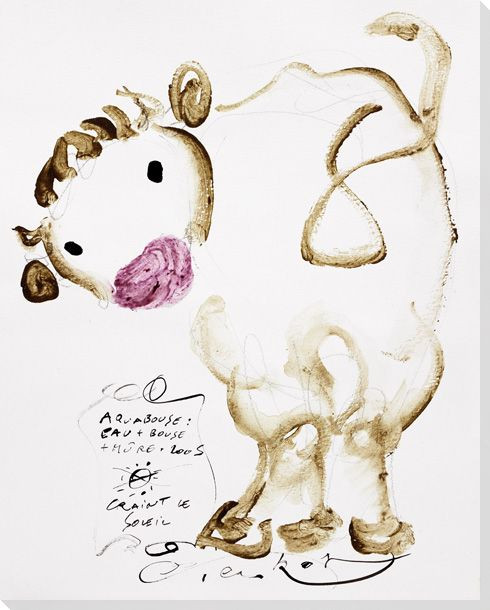 Cow Posing Wrapped Canvas Giclee Print Wall Art