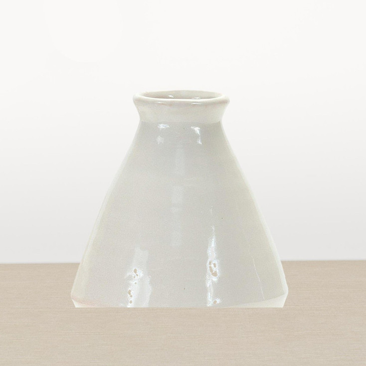 Set of Two White Bud Terracotta Table Vase