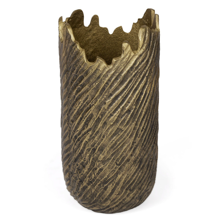 17" Gold Abstract Aluminum Table Vase