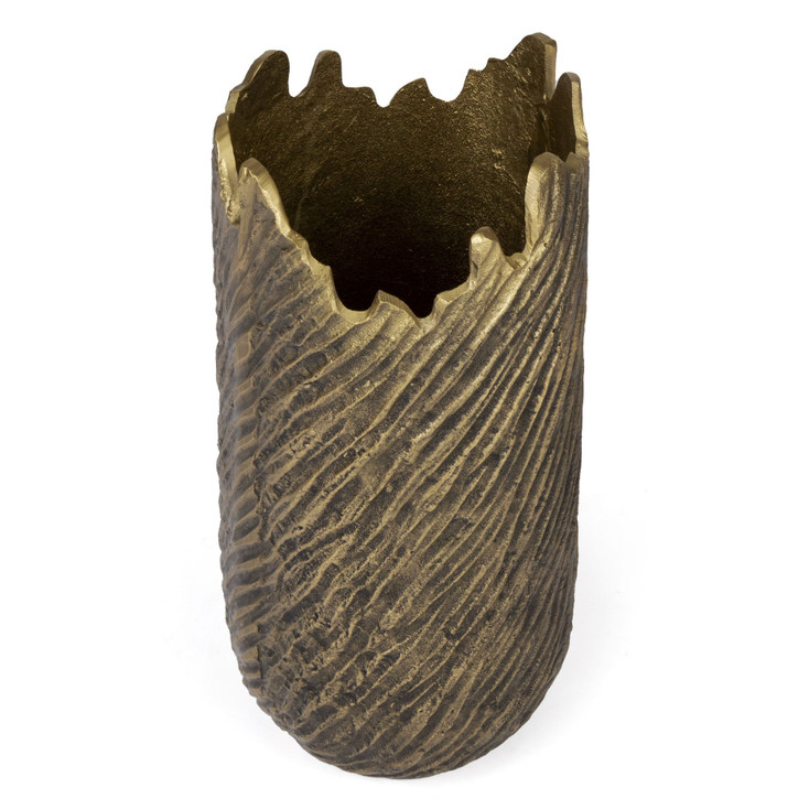 17" Gold Abstract Aluminum Table Vase