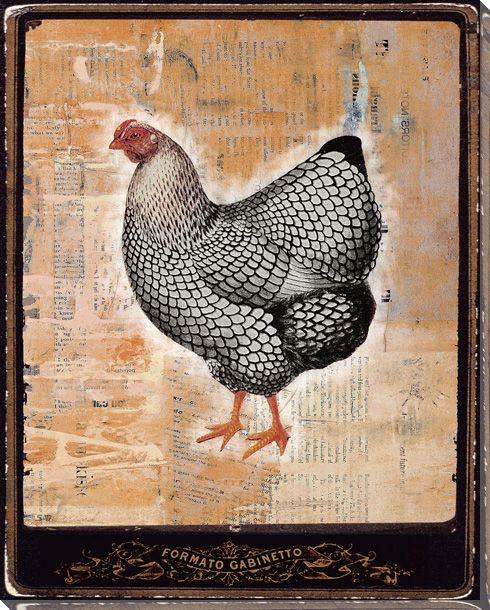 Morning News Chicken Bird Wrapped Canvas Giclee Print Wall Art