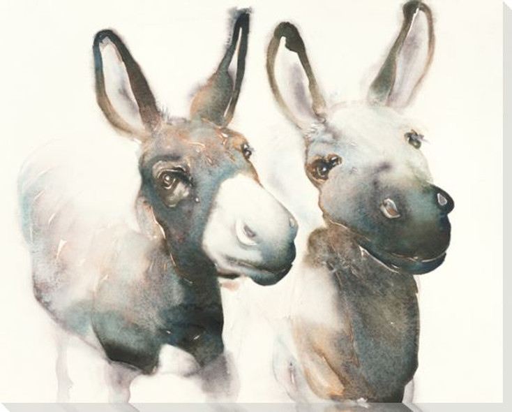 You Talking to Me Donkeys Wrapped Canvas Giclee Print Wall Art