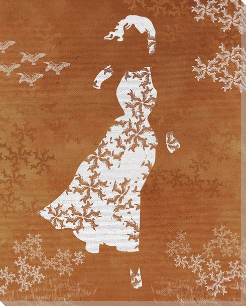 Bird Dress Wrapped Canvas Giclee Print Wall Art