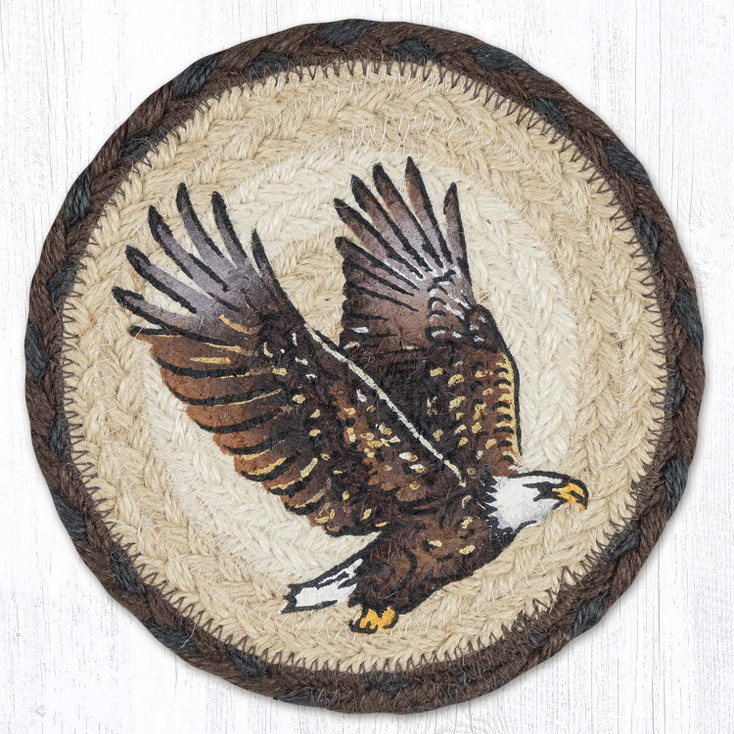 Eagle Round Large Jute Coaster