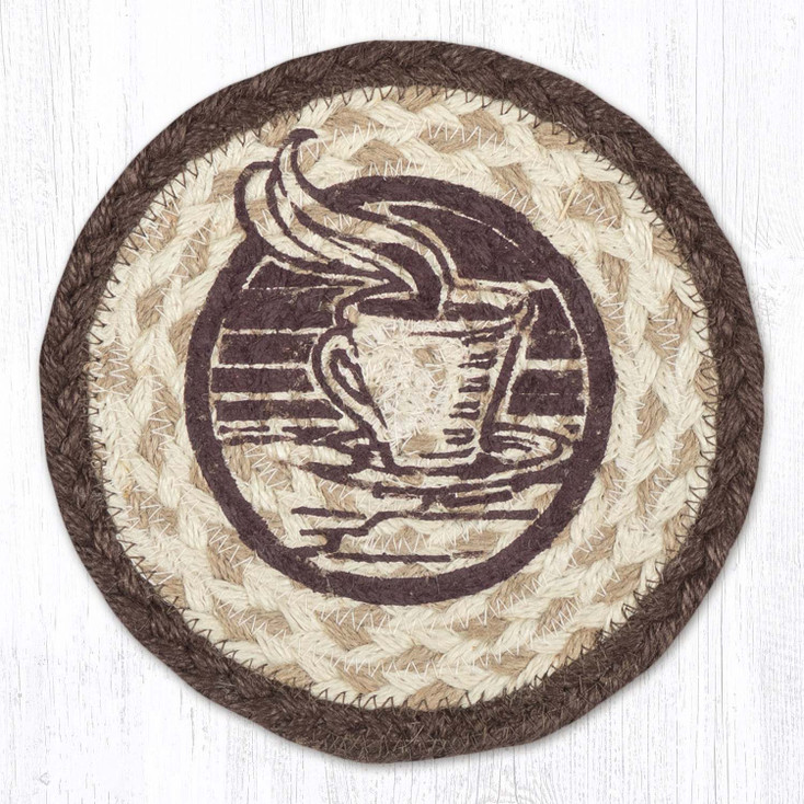 One Good Cup Round Large Jute Coaster