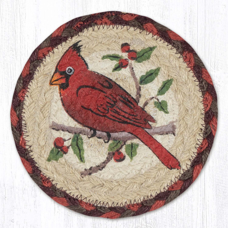Cardinal Round Large Jute Coaster