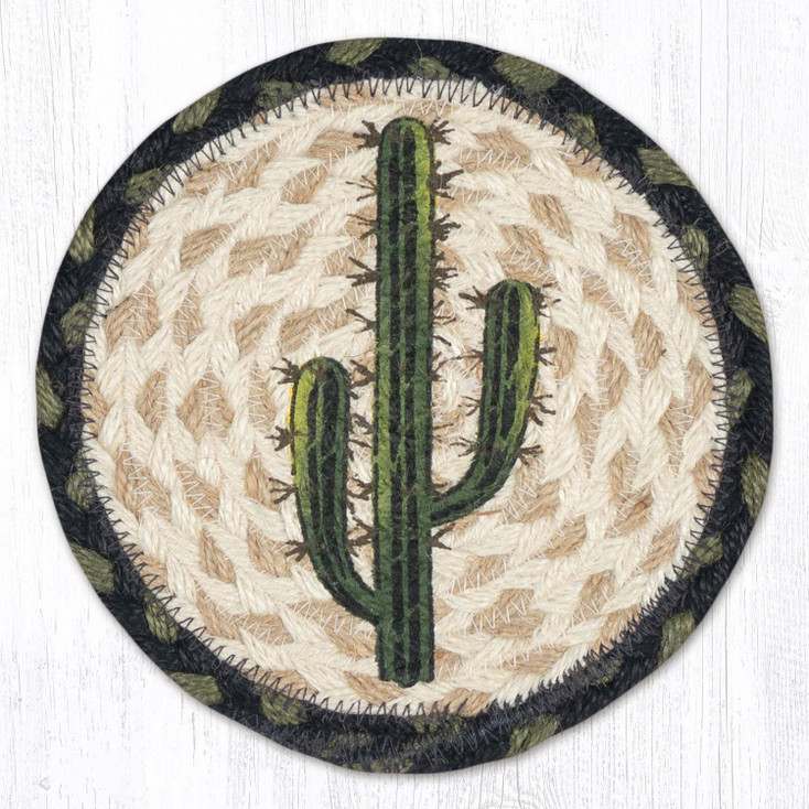Saguaro Round Large Jute Coaster