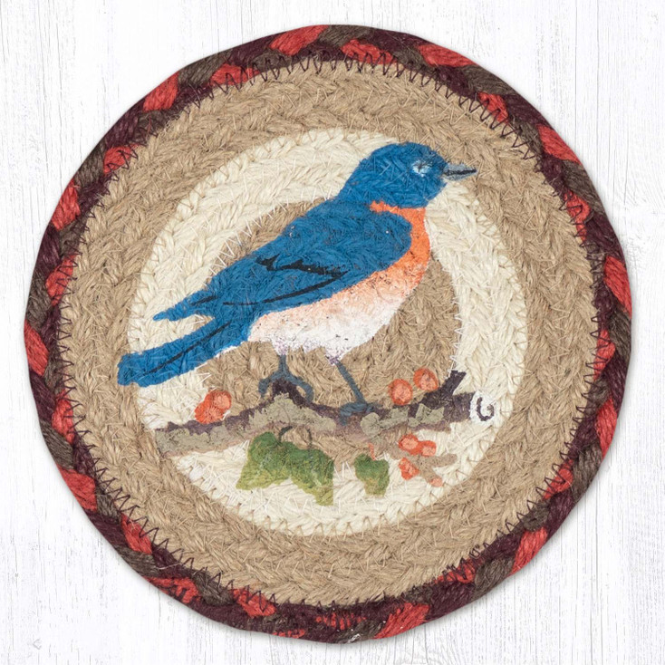 Bluebird Large Round Jute Coaster