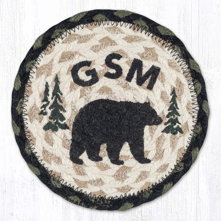 GSM Bear Round Large Jute Coaster