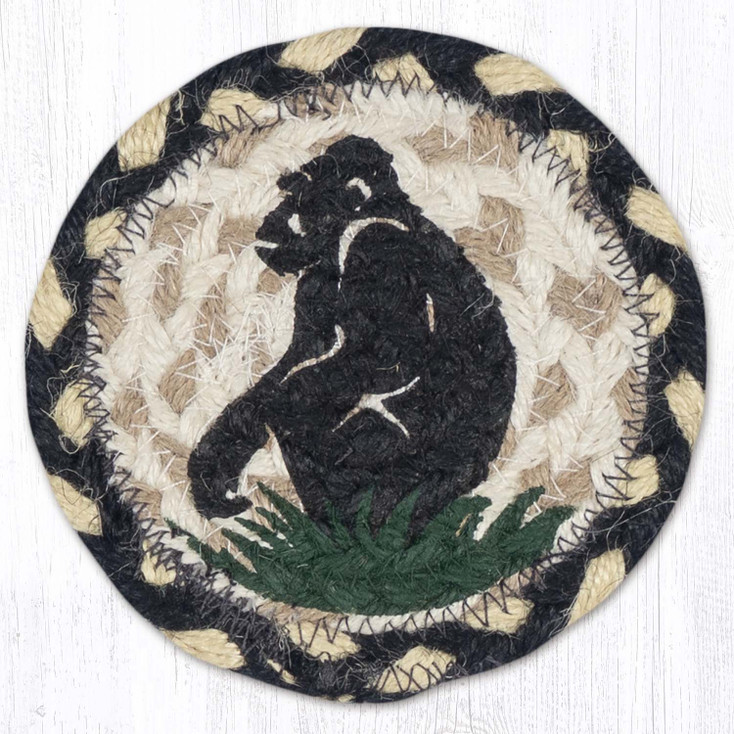 Gorilla Silhouette Printed Jute Round Coaster
