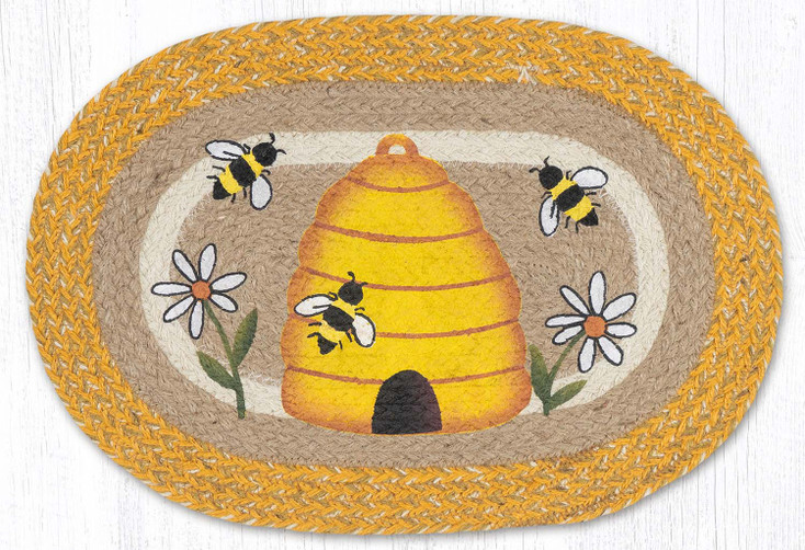 13" x 19" Beehive Oval Jute Placemat