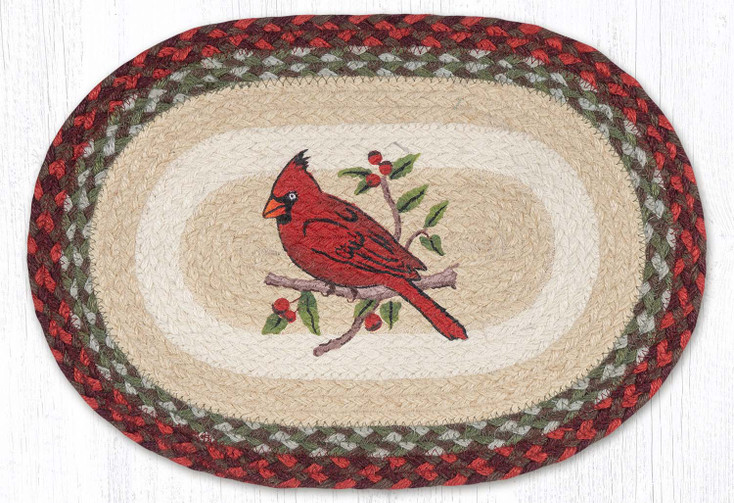 13" x 19" Cardinal Oval Jute Placemat