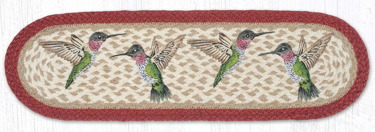8.25" x 27" Hummingbird Oval Jute Stair Tread
