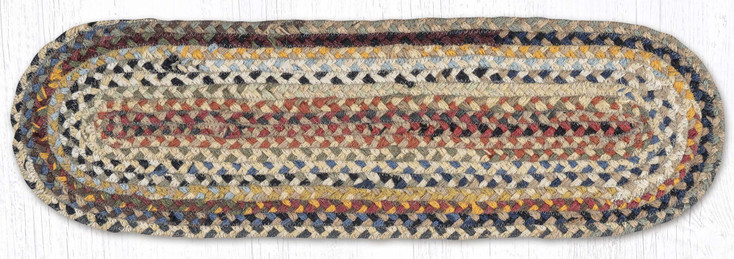 8.25" x 27" Random Oval Jute Stair Tread