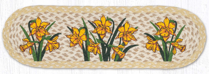 8.25" x 27" Daffodil Oval Jute Stair Tread
