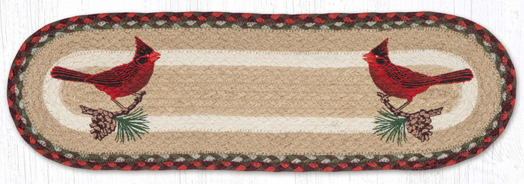 8.25" x 27" Cardinal Pinecone Oval Jute Stair Tread