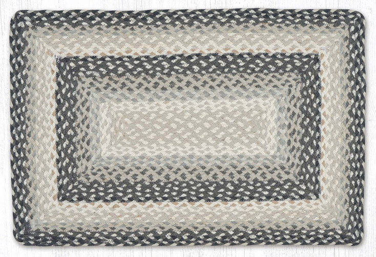 27" x 45" Gray/Sand/Ivory Rectangle Braided Jute Rug
