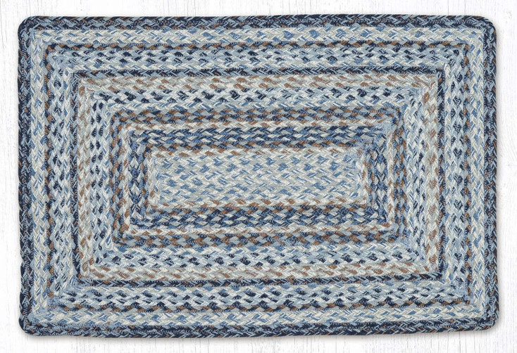 27" x 45" Denim Rectangle Braided Jute Rug