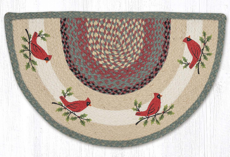 18" x 29" Holly Cardinal Printed Slice Jute Rug