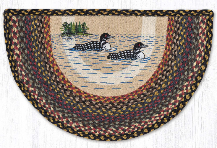 18" x 29" Loon Patch Printed Slice Jute Rug