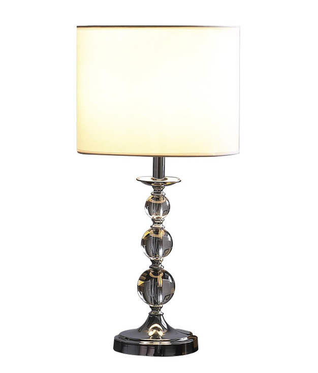 20" Silver Bedside Table Lamp with White Drum Lamp Shade