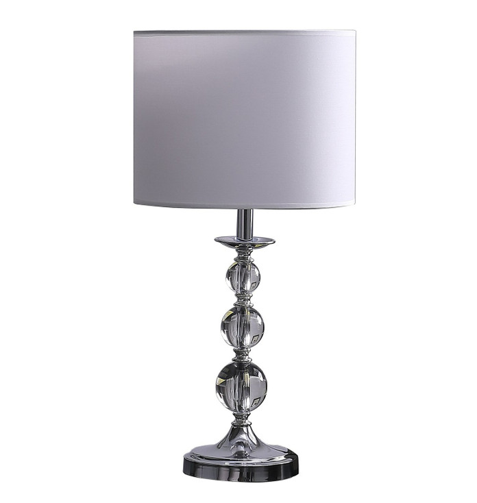 20" Silver Bedside Table Lamp with White Drum Lamp Shade