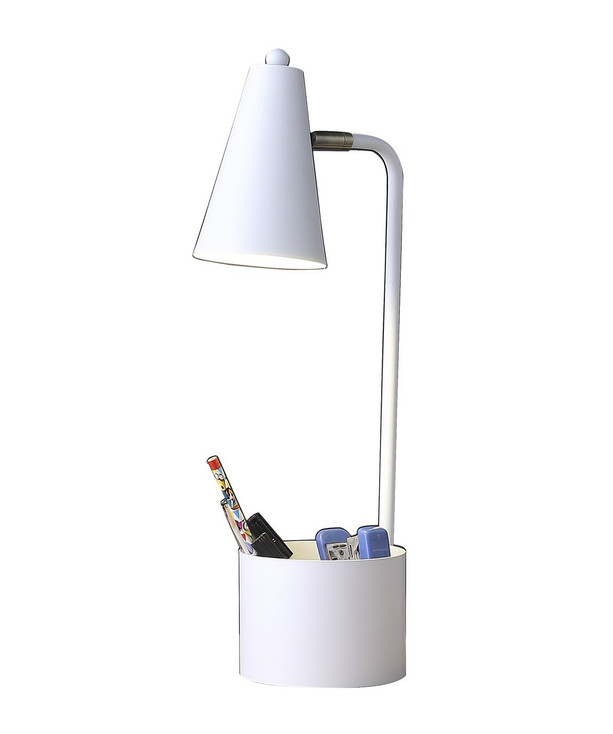 20" Compact White Student Metal Desk Lamp