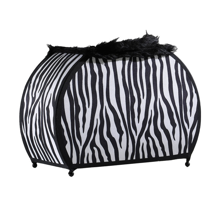 12" Black And White Funky Zebra Pattern Novelty Table Lamp