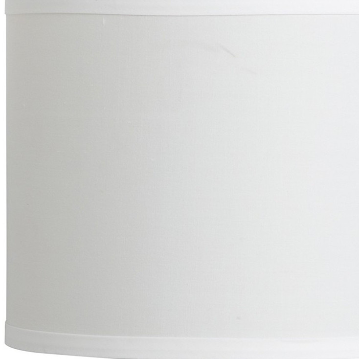 19" Silver Bedside Table Lamp with White Drum Shade