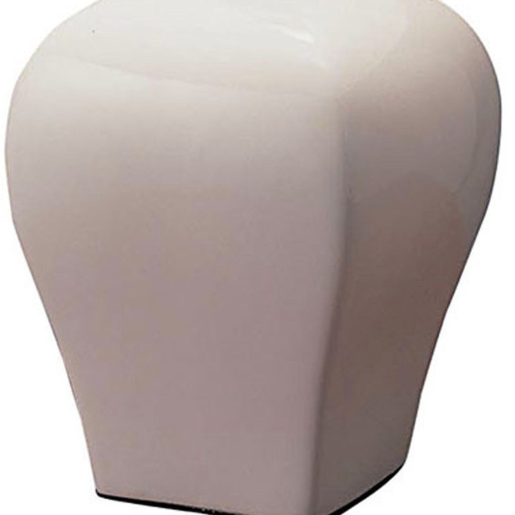 13" White Ceramic Bedside Table Lamp with Off-White Shade