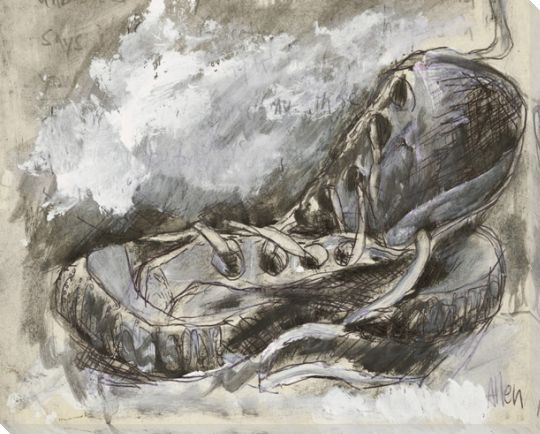Tennis Shoe Sketch Wrapped Canvas Giclee Print Wall Art
