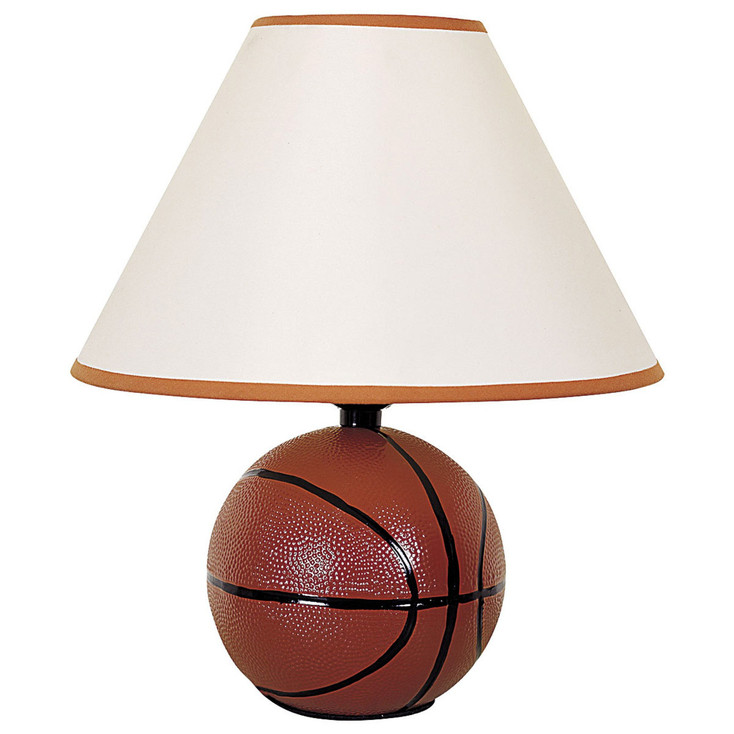 12" Orange Ceramic Bedside Table Lamp with White Shade