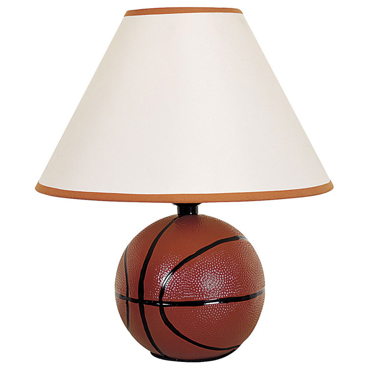 12" Orange Ceramic Bedside Table Lamp with White Shade