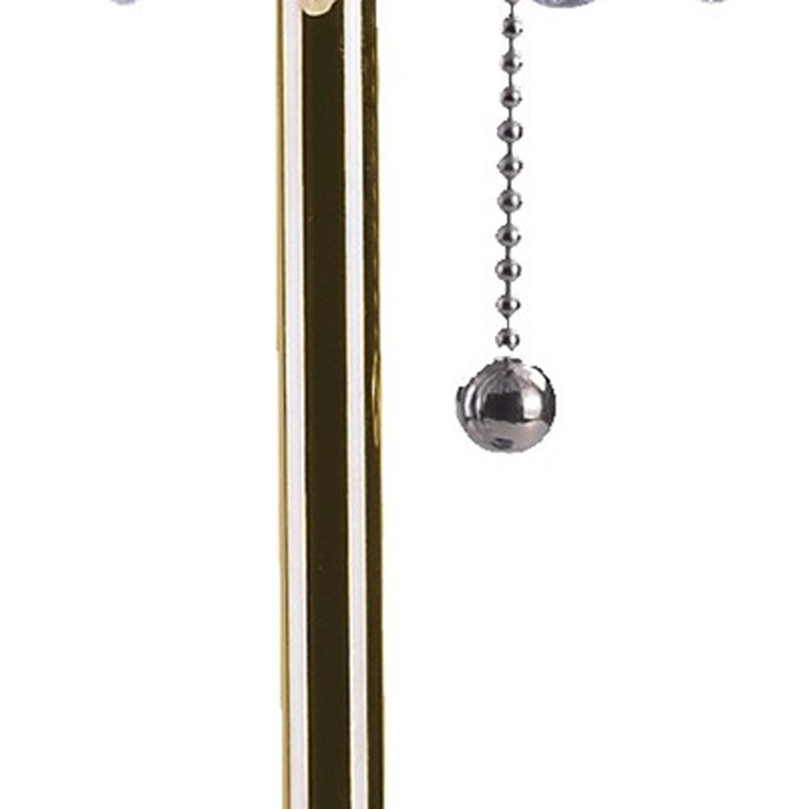 20" Gold Metal Bedside Table Lamp with Clear Drum Shade