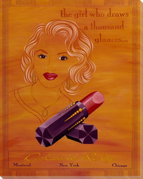 1000 Glances Lipstick Wrapped Canvas Giclee Print Wall Art