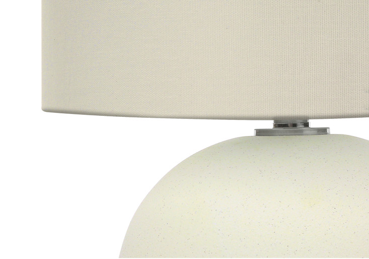 18" Cream Ceramic Round Table Lamp with Cream Drum Shade