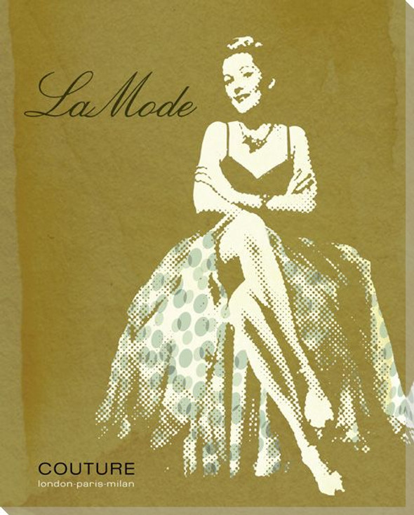 La Mode Woman in Skirt Wrapped Canvas Giclee Print Wall Art