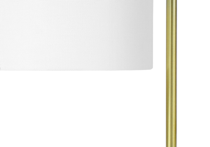 20" Gold and White Marble Round Arched Table Lamp with Ivory Drum Shade