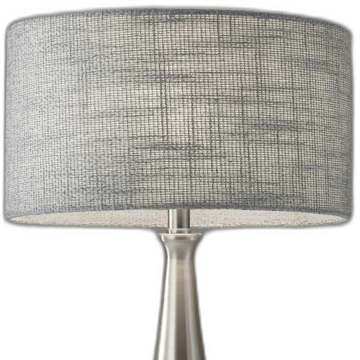 Brushed Steel Metal Finish Tapered Base Table Lamp