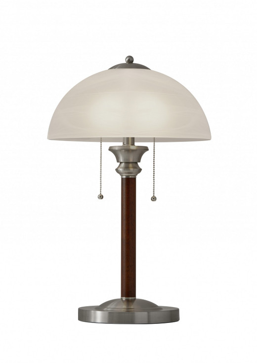 23" Silver Metal Standard Table Lamp with White Shade